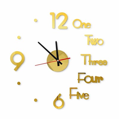 Large Wall Clock Big Watch Decal 3D Stickers Numerals DIY Wa