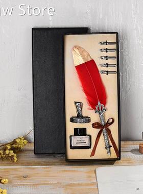 New Vintage Feather Pen Set Birthday Gift Valentine's Da