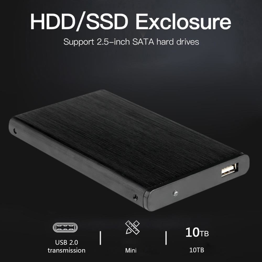 Portable 480Mbps USB 2.0 Mobile Hard Drive Disk Case Aluminu