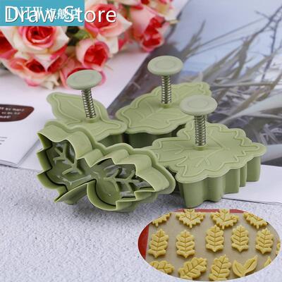 4Pcs/set Bakeware Cake Tools Leaf Shape Plastic Cookie Cutte