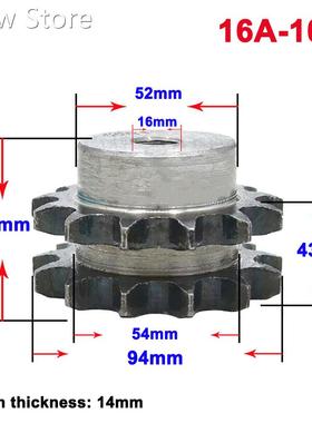 1Pcs 16A 10 Teeth Double Row Sprocket Wheel Chain Gear 45 St