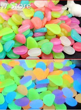 Stone Pebble Walkways Fish-Tank-Decor Rocks Glowing Garden-P