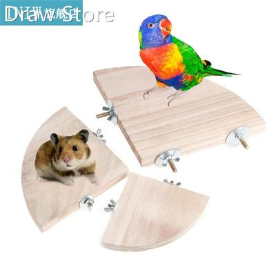New Pet Parrot Wood Platform Stand Rack Toy Hamster Station