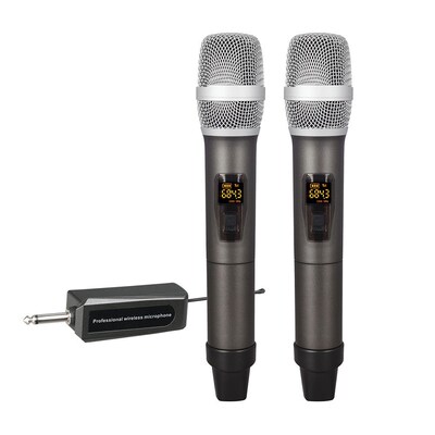 Wireless Microphone Dual Channels UHF Anti-Howling Handheld