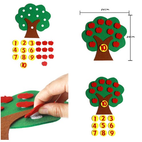 Kindergarten Nonwoven Apple Trees 1-10 Digital Math Area Toy