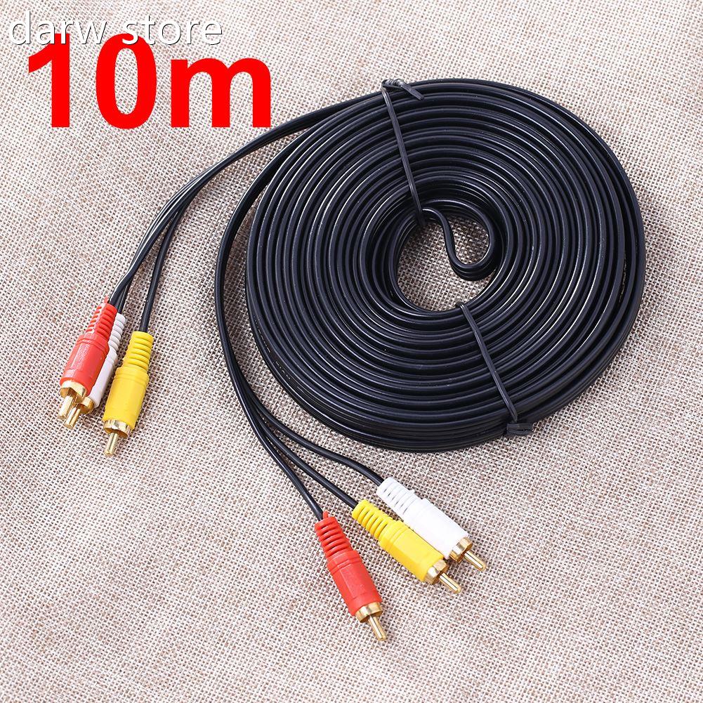 1e0m 3RCAto 3 RCA1 M ale to Male Audio Cabl Gold Pl ated AV
