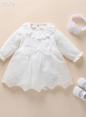 Baby Christeyning ress WhiDte N1ewborn Snow White Bab Dress