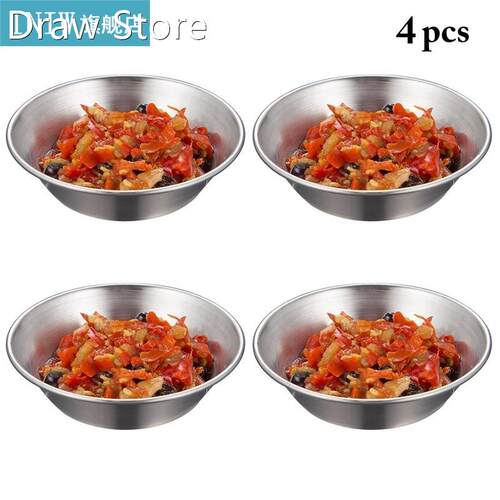 4Pcs/Set Food Grade Stainless Steel Sauce Dishes Rou