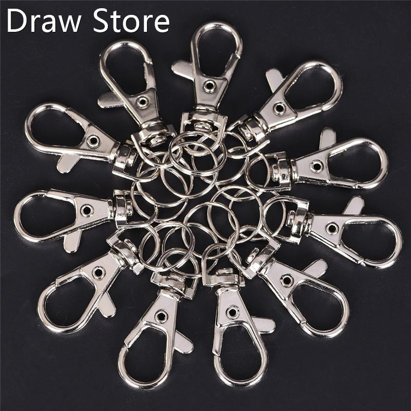 10pcs/lot Classic Key Chain Ring Metal Swivel Lobster Clasp