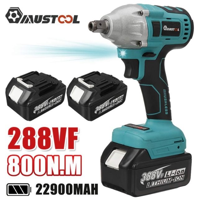 388VF 800N.m Brushless Electric Impact Wrench 1/2 Cordless W