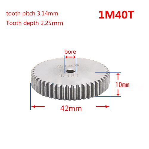 1 Modulus 40 Teeth Spur Gear 45# Steel Motor Gear Wheel No q