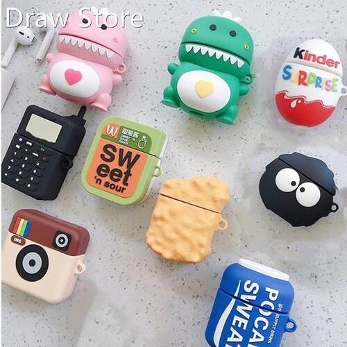 3D Cute Cartoon Dragon piggy silicone Case For Apple Airpod