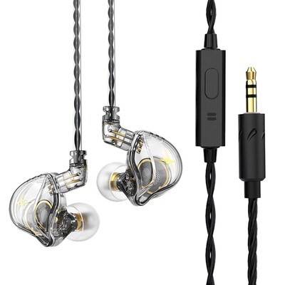 QKZ ZXT Earphones 3.5mm Wired Dynamic HIFI Bass Earbuds In E