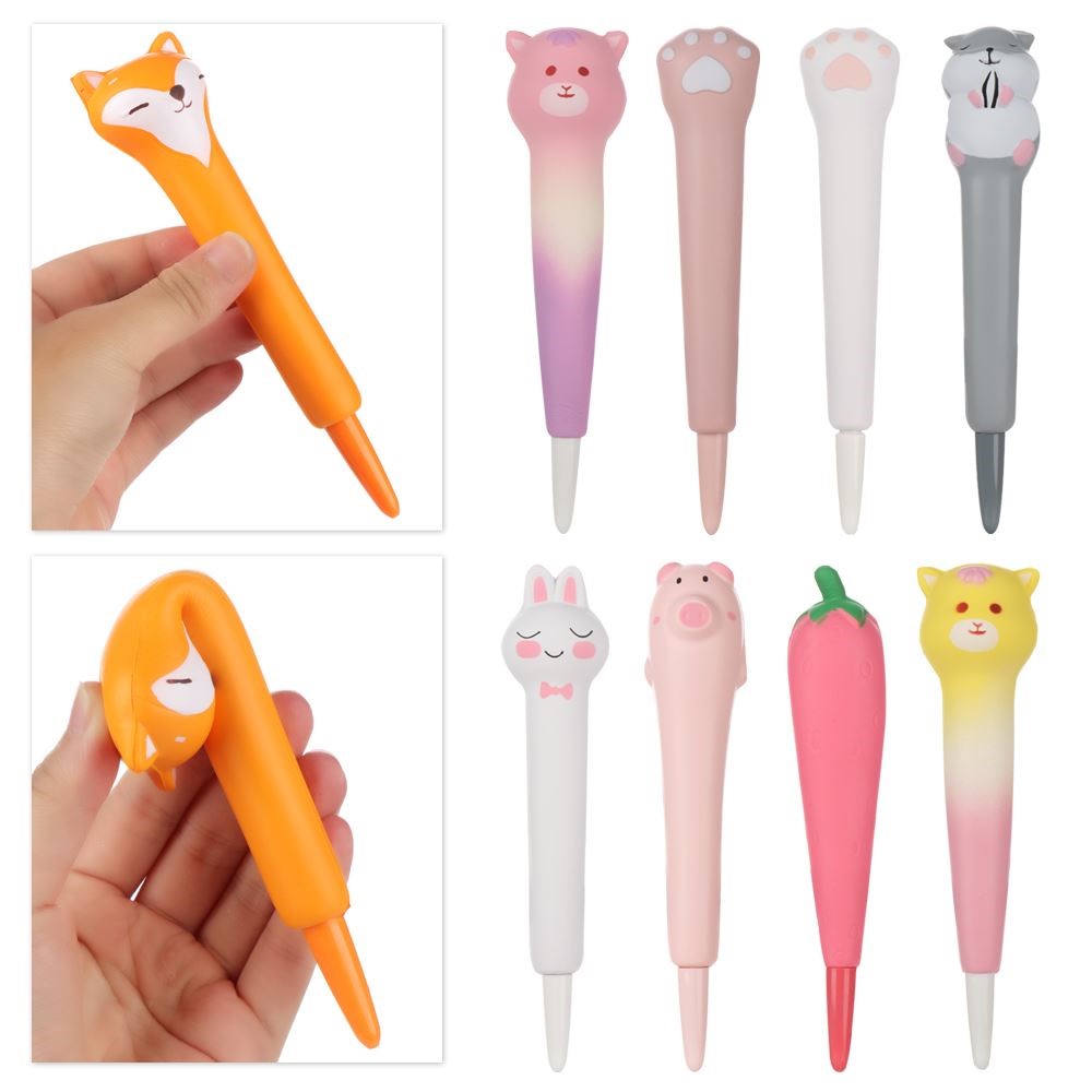 Novelty Cartoon Pencils Stress Relieve Squishy Gel Pen Signa