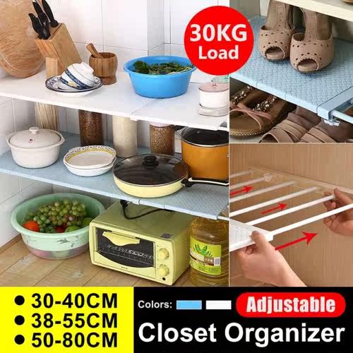 Adjustable DIY Wall Mounted Closet Organizer Storage Shelf f