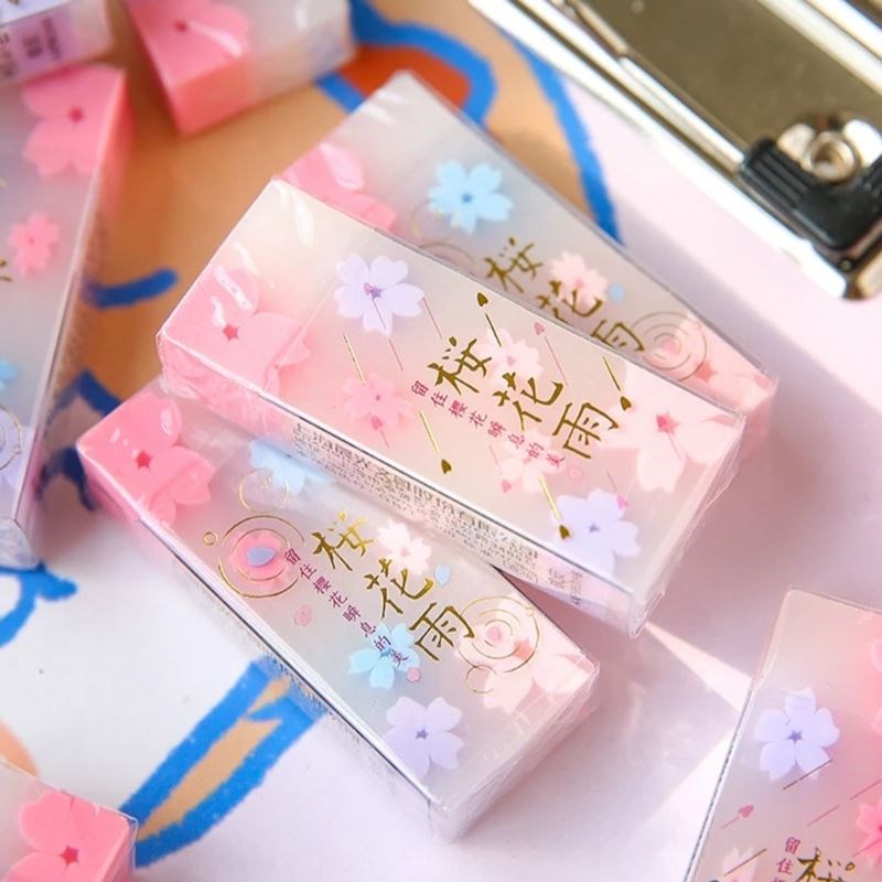 Pack of 1 Cartoon Erasers Sakura-shaped Cartoon Eraser Recta