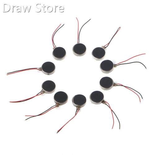 10x DC 3V 70mA 12000±2500RPM Phone Coin Flat Vibratin