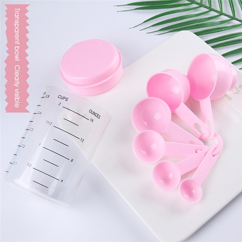 Kitchen Measuring Tools Blue Pink Plastic Measuring Cup Spoo