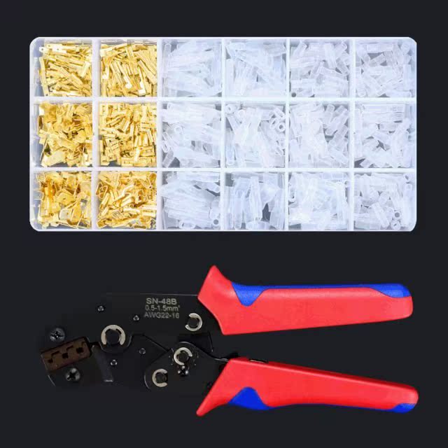 600Pcs 4.8/6.3 Plug Tterminal Crimper Crimping Pliers Wire 0