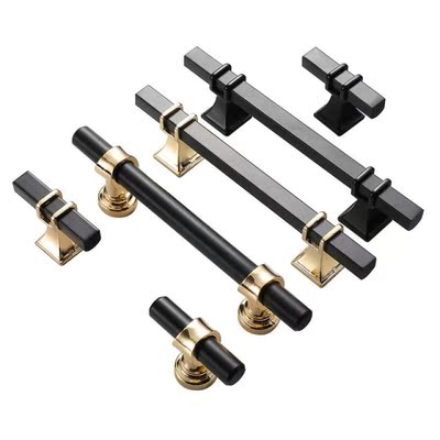 T Bar handle Square style/Black +gold Handles for Wardrobe E