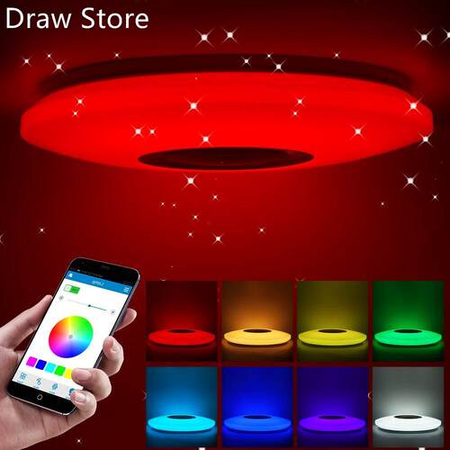 Hot Sale Music Smart Speaker LED Ceiling Light 36-60W RGB Em