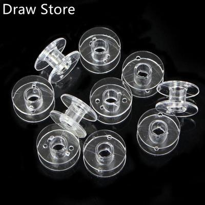 10PCS 10*21mm Thread Bobbin Plastic Transparent Empty Coils