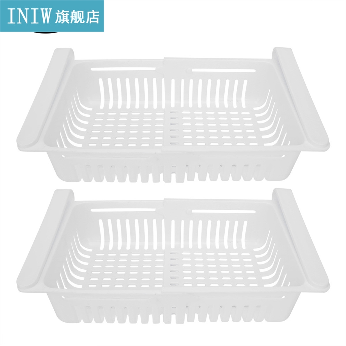 2pcs Retractable Drawer Type Fridge Storage Box Refrigerator