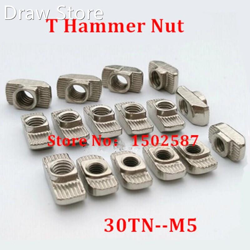 100pcs 30-M5 hammer nut M5 block t slot nuts for 3030 alumin