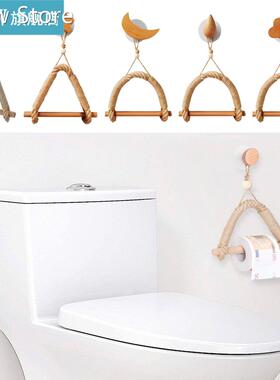 Toilet Paper Holder Wall Hanging Tissue Hanger Wood Decorati