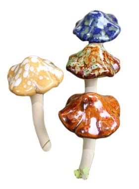 2022 New 4pcs Ceramic Mushroom Fairy Garden Mushrooms Figuri