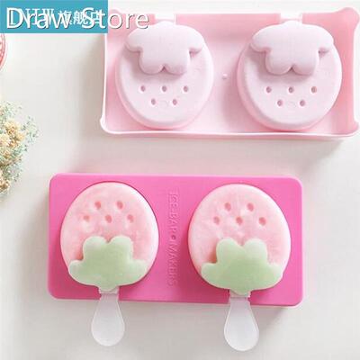 1pc Food Grade Plastic Ice Cream Mold Lovely Strawbe