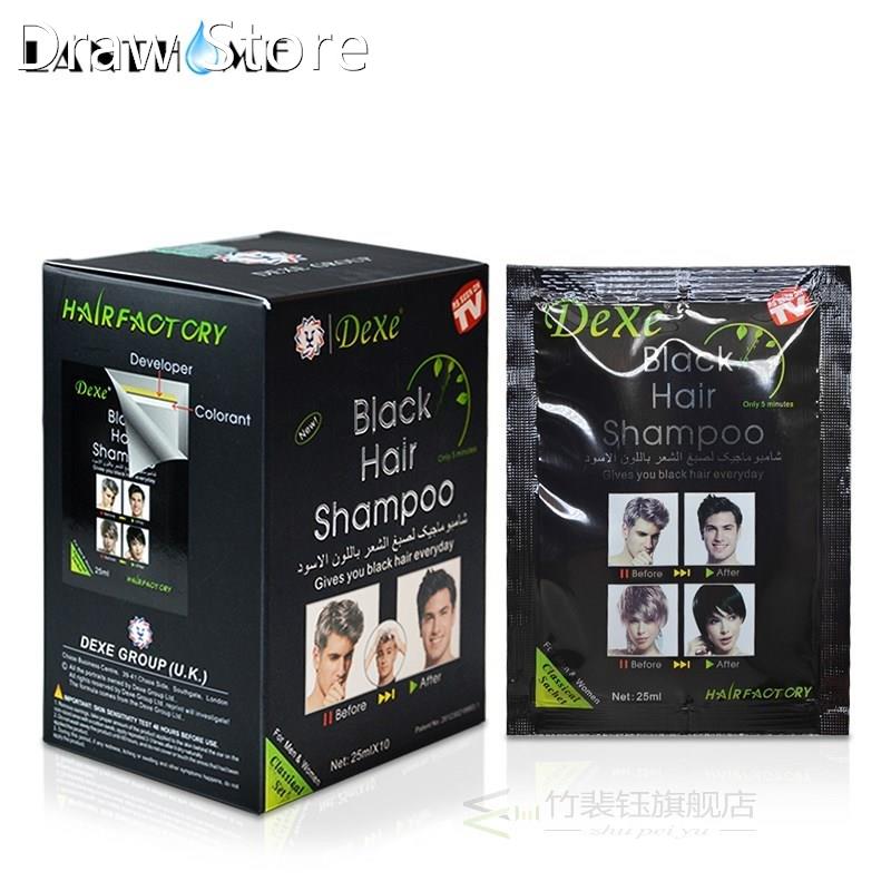 Dexe Black Hair-Shampoo Grey Minutes Cream 10pcs/Lot Buildin