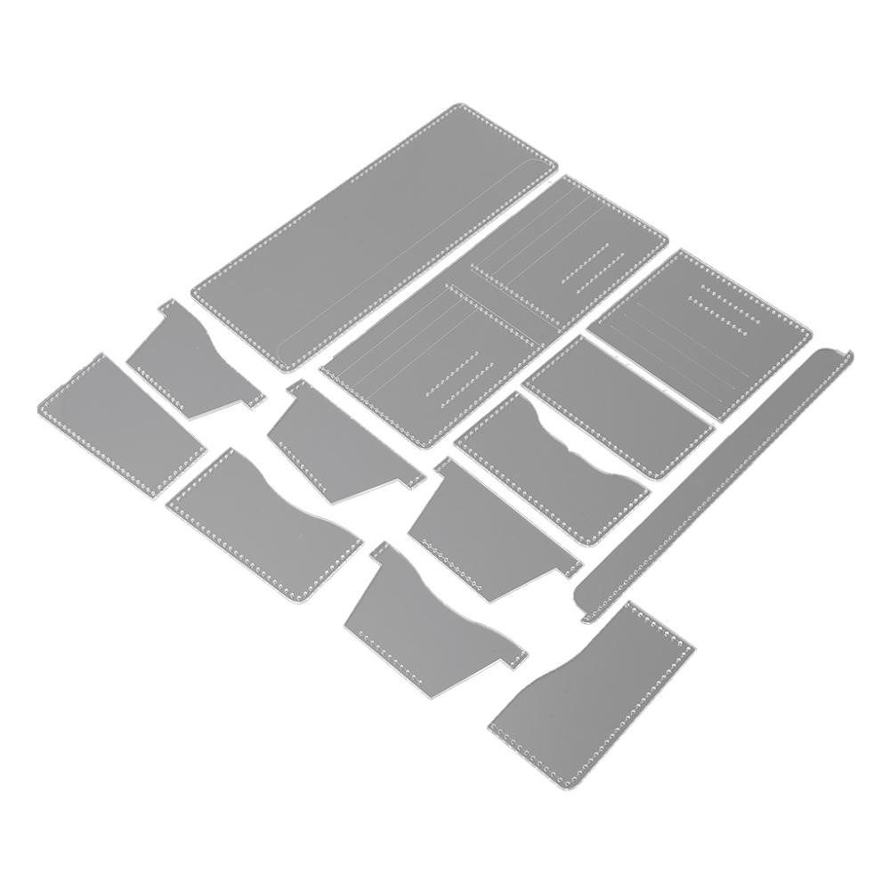 13pcs clear acrylic wallet pattern stencil template sets lea