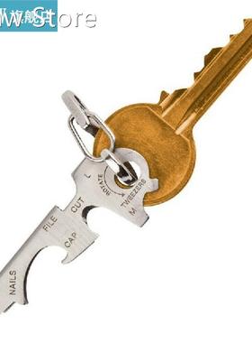 Stainless Steel Bottle Opener Keychain 8 IN 1 Multifunctiona