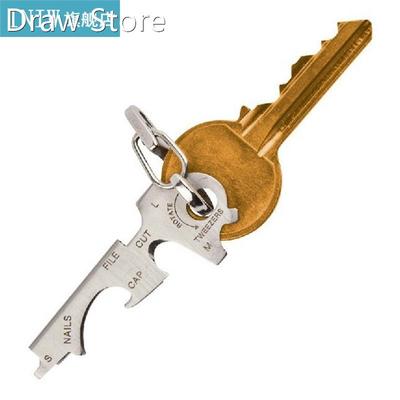 Stainless Steel Bottle Opener Keychain 8 IN 1 Multifunctiona