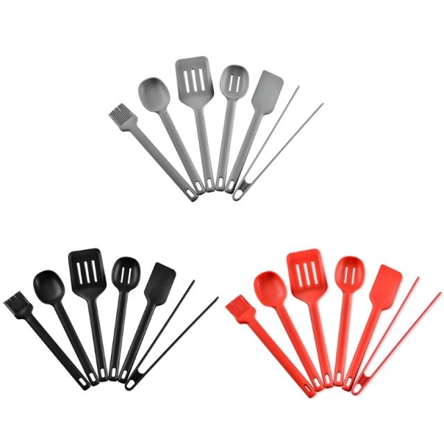 New 6 Pack Heat Resistant Silicone Cooking Utensil Sets Spat