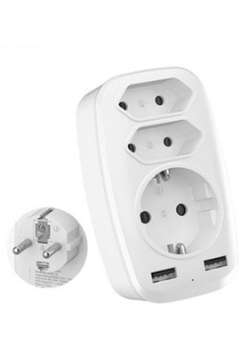 4000W USB Socket Adapter 5-in-1 Multiple Plug 3 Way Multi Pl