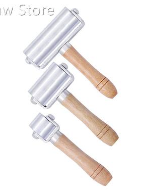 3 Pcs Wooden Handle Platen Tools Leather Press Edge Roller L