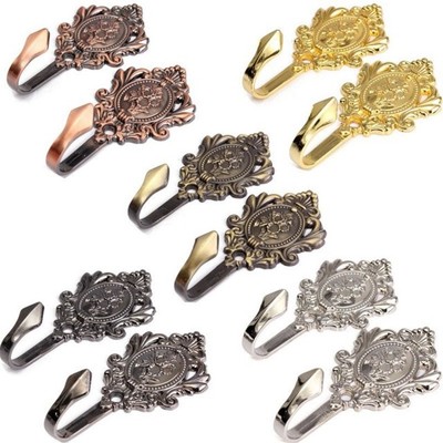 2pcs/set Rose Pattern Vintage Alloy Drapery Curtain Holdback