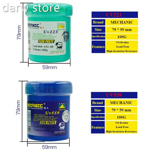 MechFanic Flu UVx23 UV559 S2older Paste lux Lead Free 1NO Cl