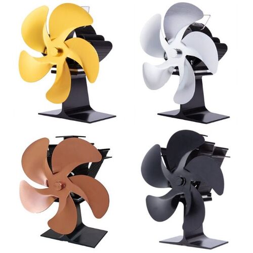 5 Blade Heat Powered Stove Fan for Wood Log Burner Heater Fi