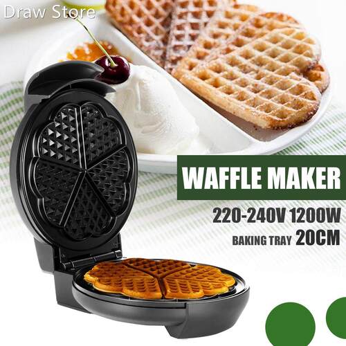 E 1200W Non-stick Electric Cake Waffle Maker Machine Crept