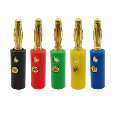 100Pcs/lot 4mm Banana Plug Connector Wire Cable Audio Speake