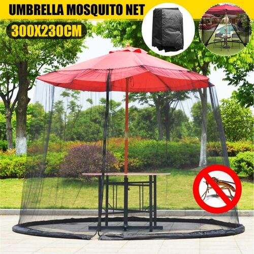 Black Patio Umbrella Mosquito Netting for Outdoor Table Umbr