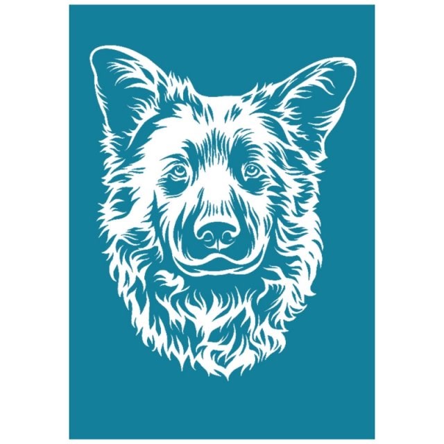 English Sheep Dog Self Adhesive Silk Screen Printing Stencil
