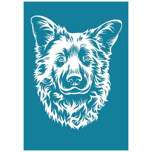 English Sheep Dog Self Adhesive Silk Screen Printing Stencil