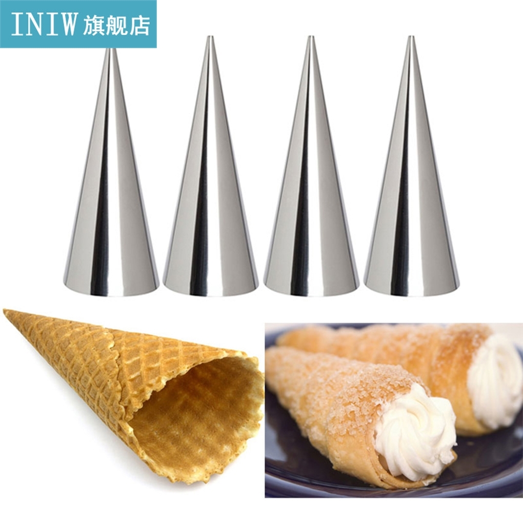 5PCS Conical Tube Mold Cone Roll Stainless Steel Moulds Spir