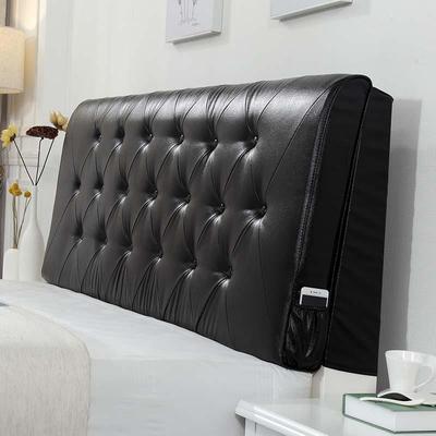 欧式黑色皮革床头靠垫防撞软包自粘榻榻米靠背靠枕贴墙木板床