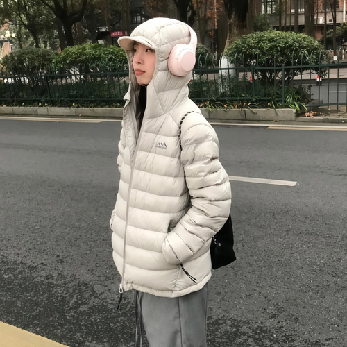 韩系松弛排骨羽绒棉服女轻薄显瘦