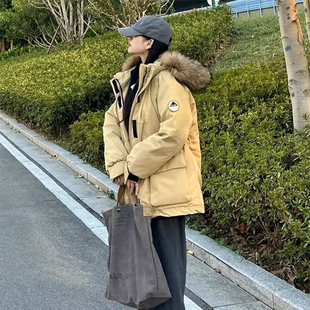 羽绒棉服女韩系宽松设计感情侣小个子加厚冲锋衣外套 工装 冬季 新款